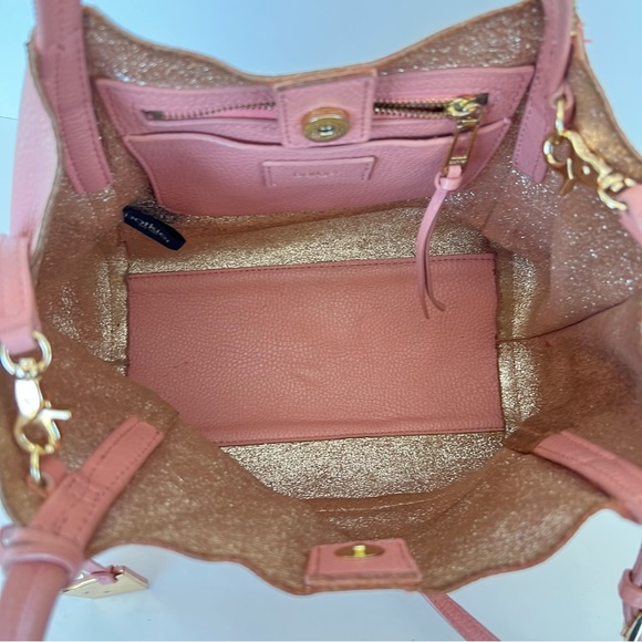 BOTKIER Soho Rossa Pebbled Leather Gold Signature Zip Small Shoulder Bag Tote - Picture 12 of 16
